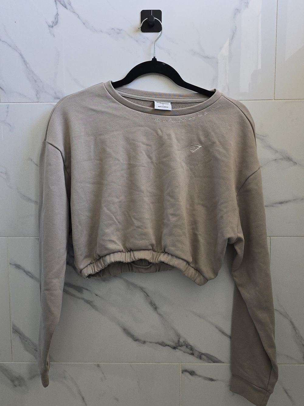 Gymshark Taupe Cropped Sweatshirt